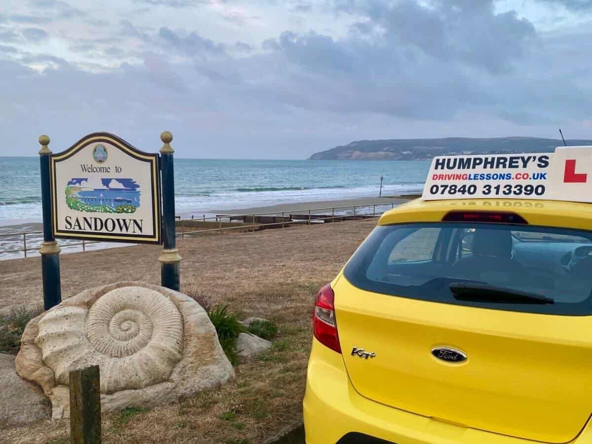 Driving Lessons Sandown ' welcome to Sandown Sign with Humphrey" Driving Lessons.