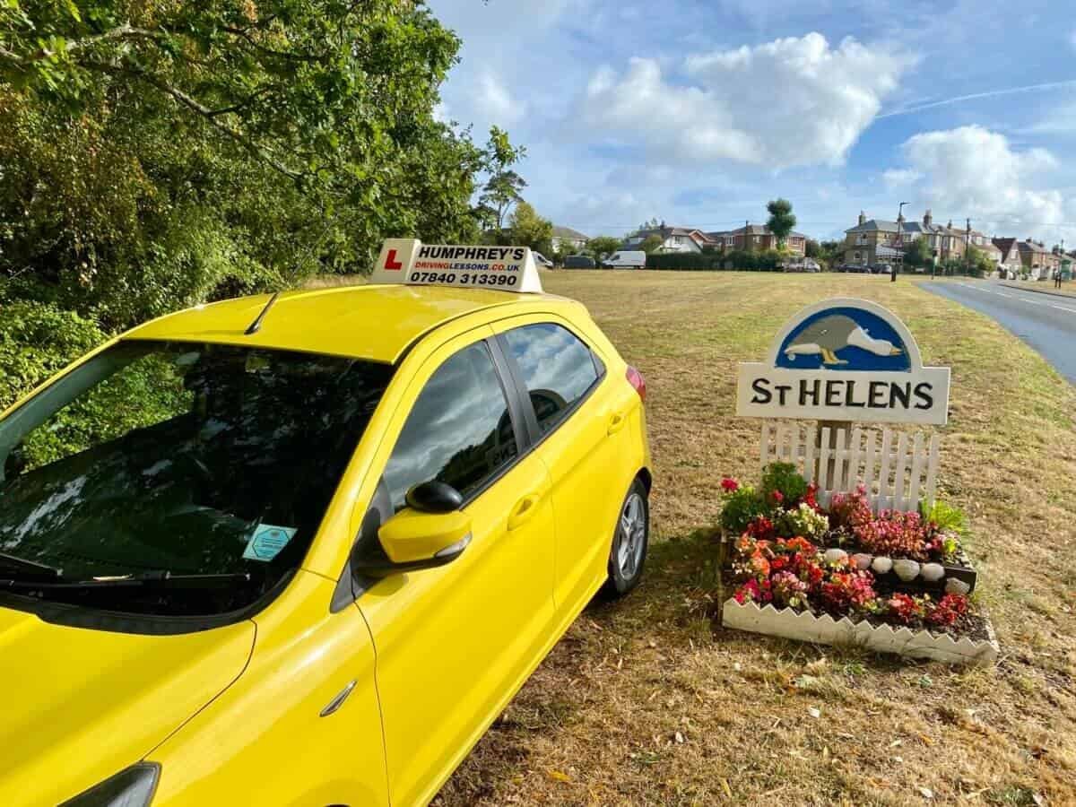 Driving Lessons St Helens With entrance to town sign Driving Lessons St Helens Isle of Wight With entrance to town sign